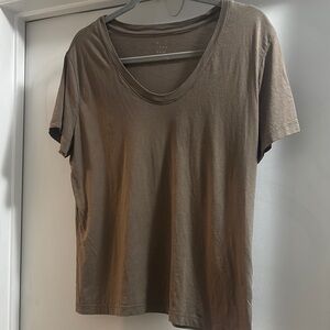A New Day- Size Large Brown Short Sleeve Women's Top